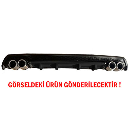 Citroen Difüzör Arka Tampon Eki 4 Egzoz Çıkışlı Siyah Lüx Tip