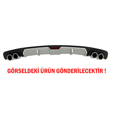 Ford Fiesta 2003-2008 Difüzör Arka Tampon Eki 4 Egzoz Çıkışlı Gri