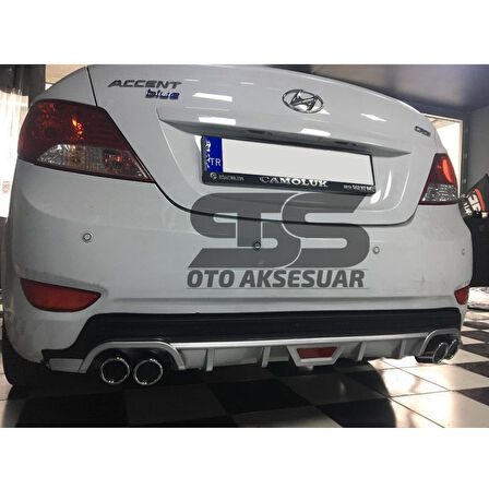 Hyundai Accent Blue Difüzör Arka Tampon Eki 4 Egzoz Çıkışlı Gri Tip