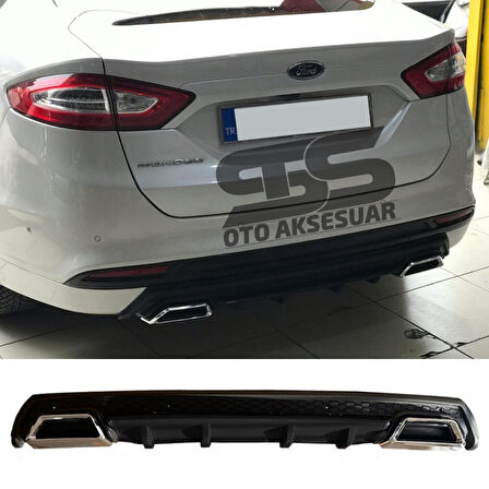 Ford Mondeo MK4 Difüzör Arka Tampon Eki 2 Egzoz Çıkışlı Siyah Lüx Tip