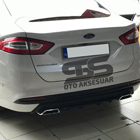 Ford Mondeo MK4 Difüzör Arka Tampon Eki 2 Egzoz Çıkışlı Siyah Lüx Tip