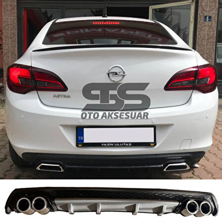 Opel Astra J Difüzör Arka Tampon Eki 4 Egzoz Çıkışlı Gri Lüx Tip