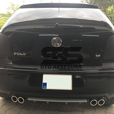 Volkswagen Polo Mk4 Difüzör Arka Tampon Eki 4 Egzoz Çıkışlı Gri Lüx Tip