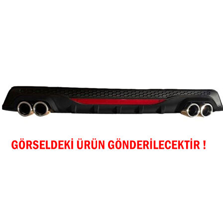 Toyota Corolla 2013-2018 Difüzör Arka Tampon Eki 4 Egzoz Çıkışlı Siyah Reflektörlü