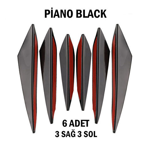Tampon Bıçağı Piano Black 6 Adet Her Araca Uyumlu