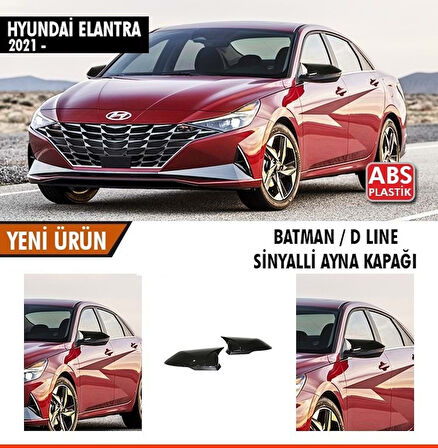 Hyundai Elantra 2021 Sinyalli Uyumlu Piano Black Batman Yarasa Ayna Kapağı