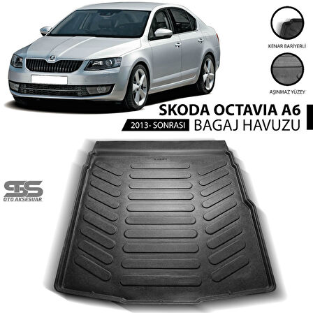 Skoda Octavia A6 Bagaj Havuzu 2013 Sonrası Havuzlu Bagaj Paspası