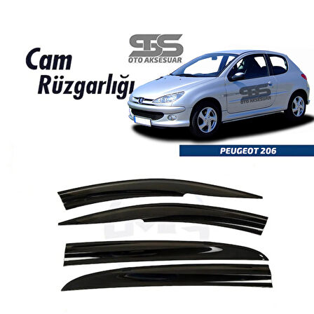 Cam Rüzgarlığı Peugeot 206 1998-2012 Arası Mügen Tip Piano Black