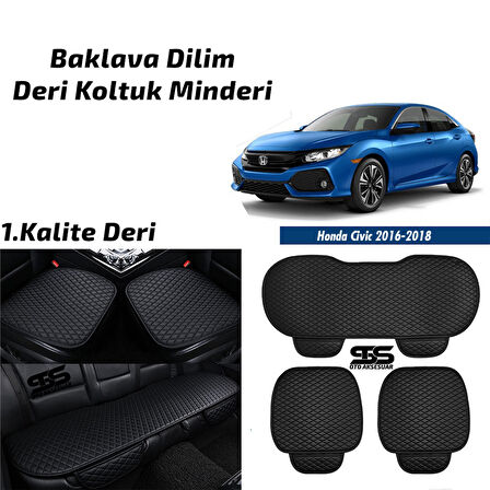 Honda Civic Fc5 2016-2020 Siyah Deri Oto Koltuk Minderi