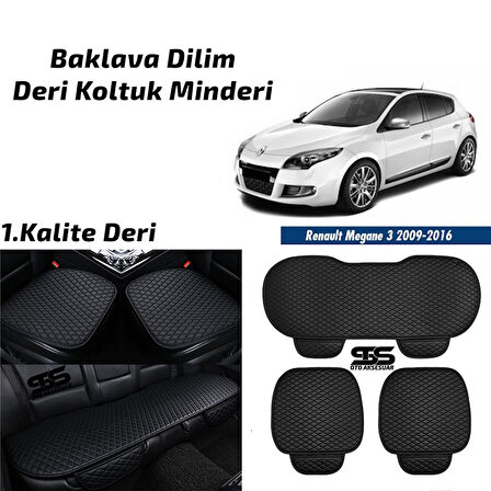 Renault Megane 2009-2016 Siyah Deri Oto Koltuk Minderi