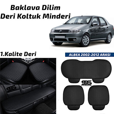 Fiat Albea 2002-2012 Arası Siyah Deri Oto Koltuk Minderi