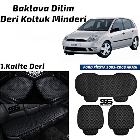 Ford Fiesta 2003-2008 Arası Siyah Deri Oto Koltuk Minderi