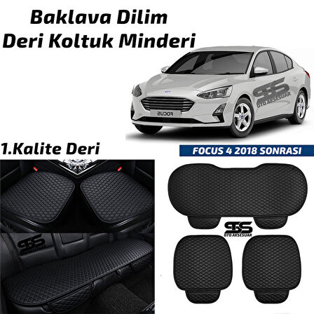 Ford FOCUS 4 2018- Sonrası Siyah Deri Oto Koltuk Minderi