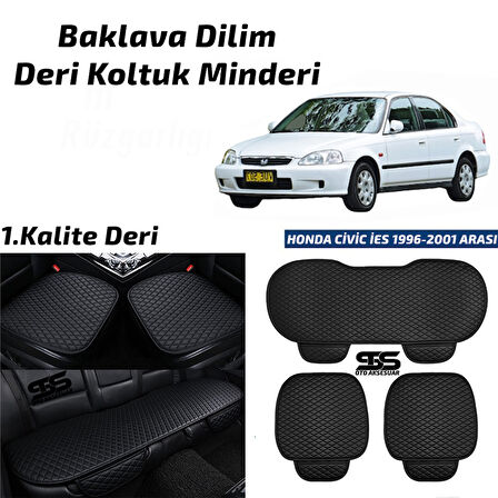 Honda Civic ies 1996-2001 Arası Sedan Siyah Deri Oto Koltuk Minderi