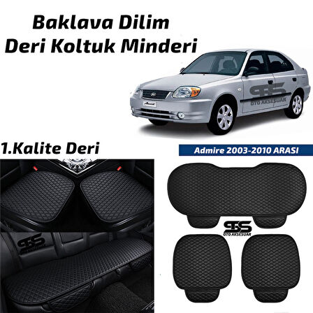 Hyundai Admire 2003-2010 Arası Siyah Deri Oto Koltuk Minderi