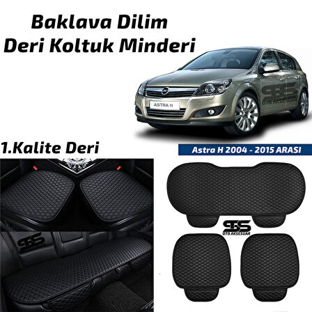 Opel Astra H 2004-2015 Arası Siyah Deri Oto Koltuk Minderi