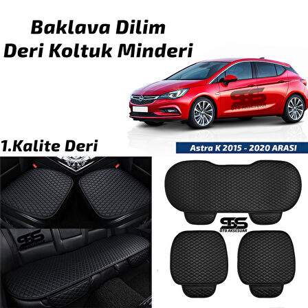 Opel Astra K 2015-2020 Arası Siyah Deri Oto Koltuk Minderi