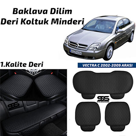 Opel Vectra C 2002-2009 Arası Siyah Deri Oto Koltuk Minderi