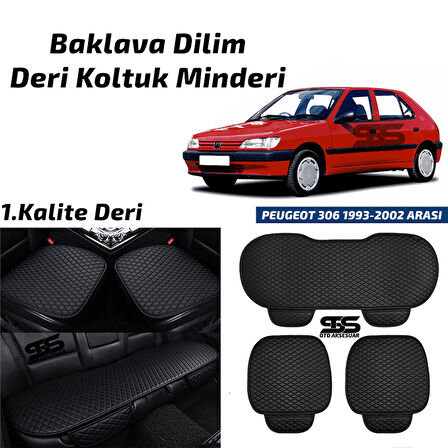 Peugeot 306 1993-2002 Arası Siyah Deri Oto Koltuk Minderi