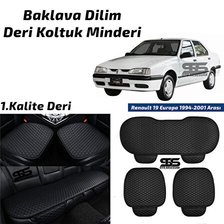 Renault 19 1994-2001 Arası Siyah Deri Oto Koltuk Minderi