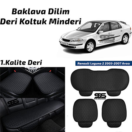 Renault Laguna 2 2003-2007 Sonrası Siyah Deri Oto Koltuk Minderi