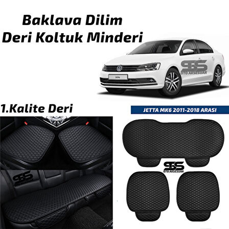 Volksvogen Jetta MK6 2011-2018 Arası Siyah Deri Oto Koltuk Minderi