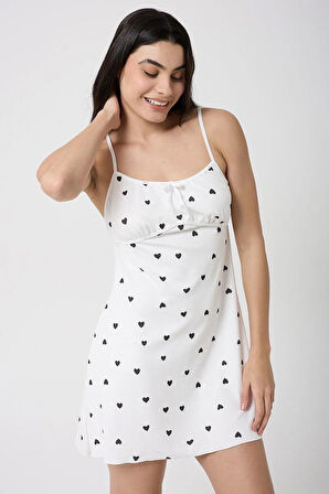 Kadın Gecelik Askılı Pijama+Tanga Hediyeli