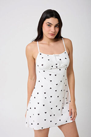 Kadın Gecelik Askılı Pijama+Tanga Hediyeli