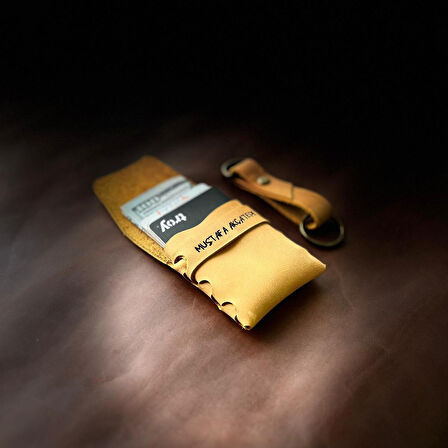 BARISTA HAKİKİ DERİ EL YAPIMI ORİGAMİ KARTLIK, CÜZDAN