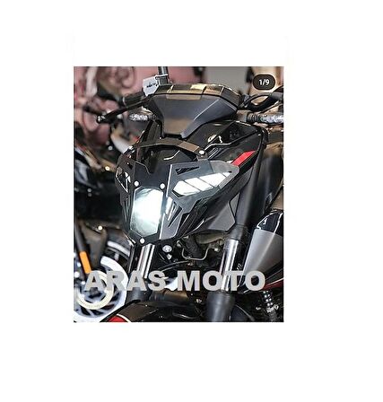 BAJAJ PULSAR N 250  Far Koruma Demiri Şeffaf Pleksi Camlı (CNC Kesim,Statik Boyalı)- ARASMOTO