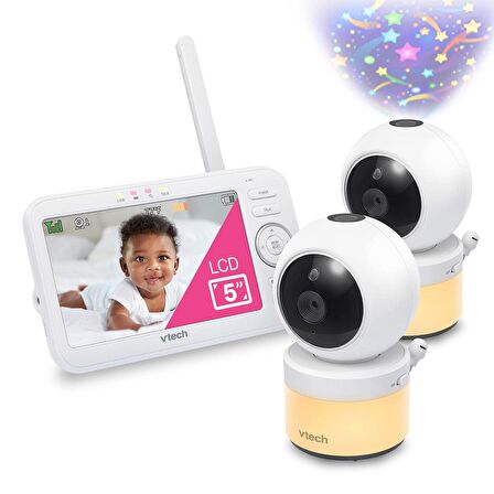 VTech VM5463-2 Video Bebek Monitörü 720p 5 Inc LCD Ekran, 2 Kameralı