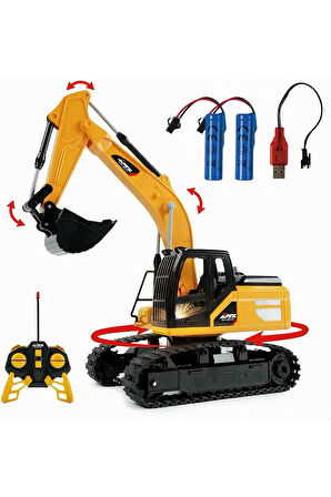 Oyuncak Uzaktan Kumandalı Şarjlı Ekskavatör - Kepçesi Hareketli - Metal Uçlu Kumandalı Kepçe