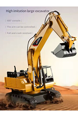 Oyuncak Uzaktan Kumandalı Şarjlı Ekskavatör - Kepçesi Hareketli - Metal Uçlu Kumandalı Kepçe