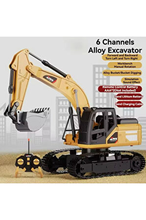 Oyuncak Uzaktan Kumandalı Şarjlı Ekskavatör - Kepçesi Hareketli - Metal Uçlu Kumandalı Kepçe