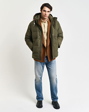 GANT Erkek Yeşil Kapüşonlu Kaz Tüyü Mont