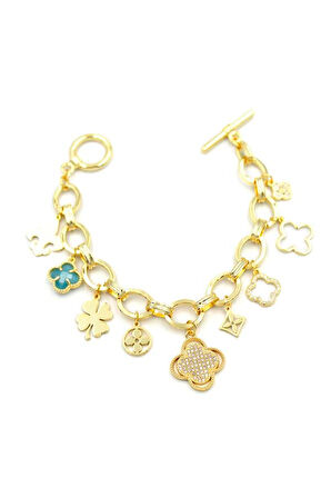 Zincir Charm Bileklik - Altın