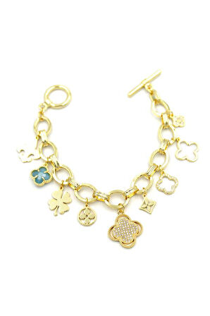 Zincir Charm Bileklik - Altın