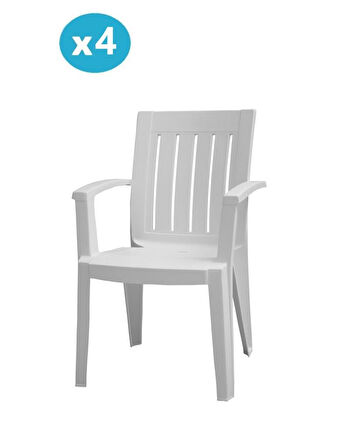 Omnipazar MT-GF175 Cometa Plastik Bahçe Balkon Sandalye 4'lü Set 