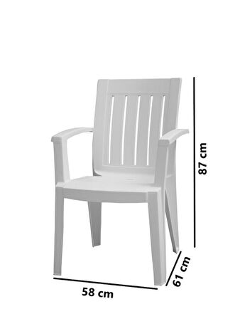 Omnipazar MT-GF175 Cometa Plastik Bahçe Balkon Sandalye 4'lü Set 