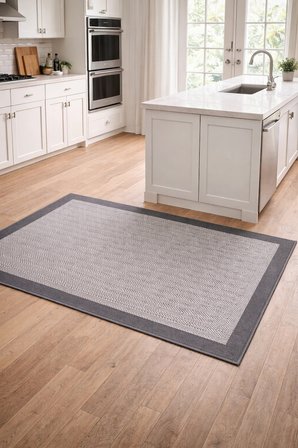 Mess Modern Dekoratif Yumuşak Dokulu Sisal Halı 3939 Antrasit Siyah