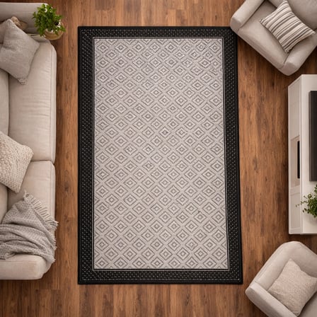 Mess Modern Dekoratif Yumuşak Dokulu Sisal Halı 3946 Antrasit Siyah
