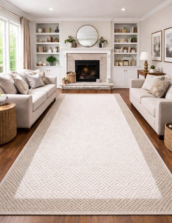 Mess Modern Dekoratif Yumuşak Dokulu Sisal Halı 3946 Krem Vizon