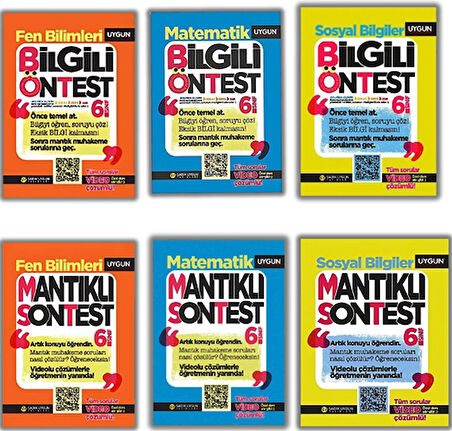 6. Sınıf ÖN TEST ve SON TEST Set (Sadık Uygun Yayınları)