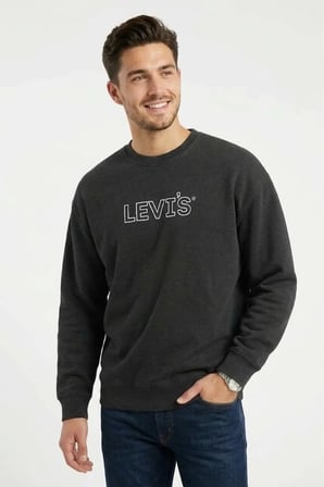 relaxed fit pamuk kumaş Oversize Erkek Sweatshirt - Minimalist aSiyah / 2XL