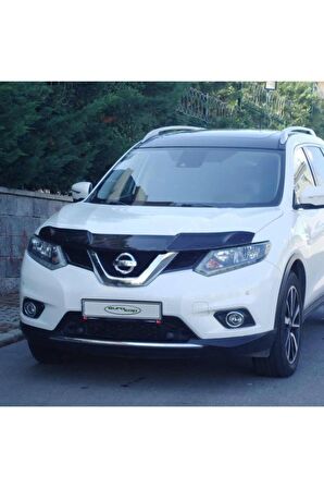 Nissan X-trail Ön Kaput Koruma Rüzgarlığı 3mm Akrilik (ABS) Parlak Siyah Deflektör 2014->