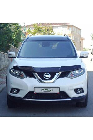 Nissan X-trail Ön Kaput Koruma Rüzgarlığı 3mm Akrilik (ABS) Parlak Siyah Deflektör 2014->