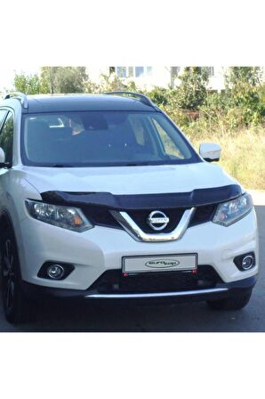 Nissan X-trail Ön Kaput Koruma Rüzgarlığı 3mm Akrilik (ABS) Parlak Siyah Deflektör 2014->