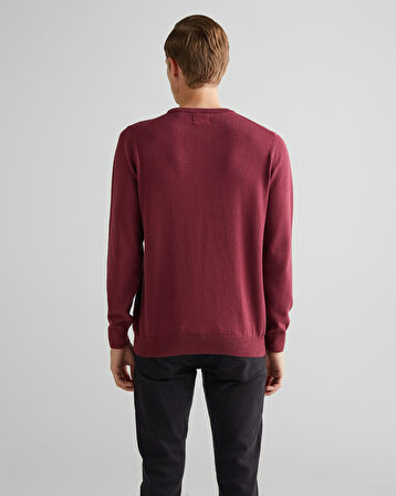 GANT Erkek Bordo Regular Fit Bisiklet Yaka Kazak