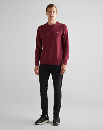 GANT Erkek Bordo Regular Fit Bisiklet Yaka Kazak