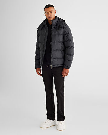 GANT Erkek Siyah Kapüşonlu Mont